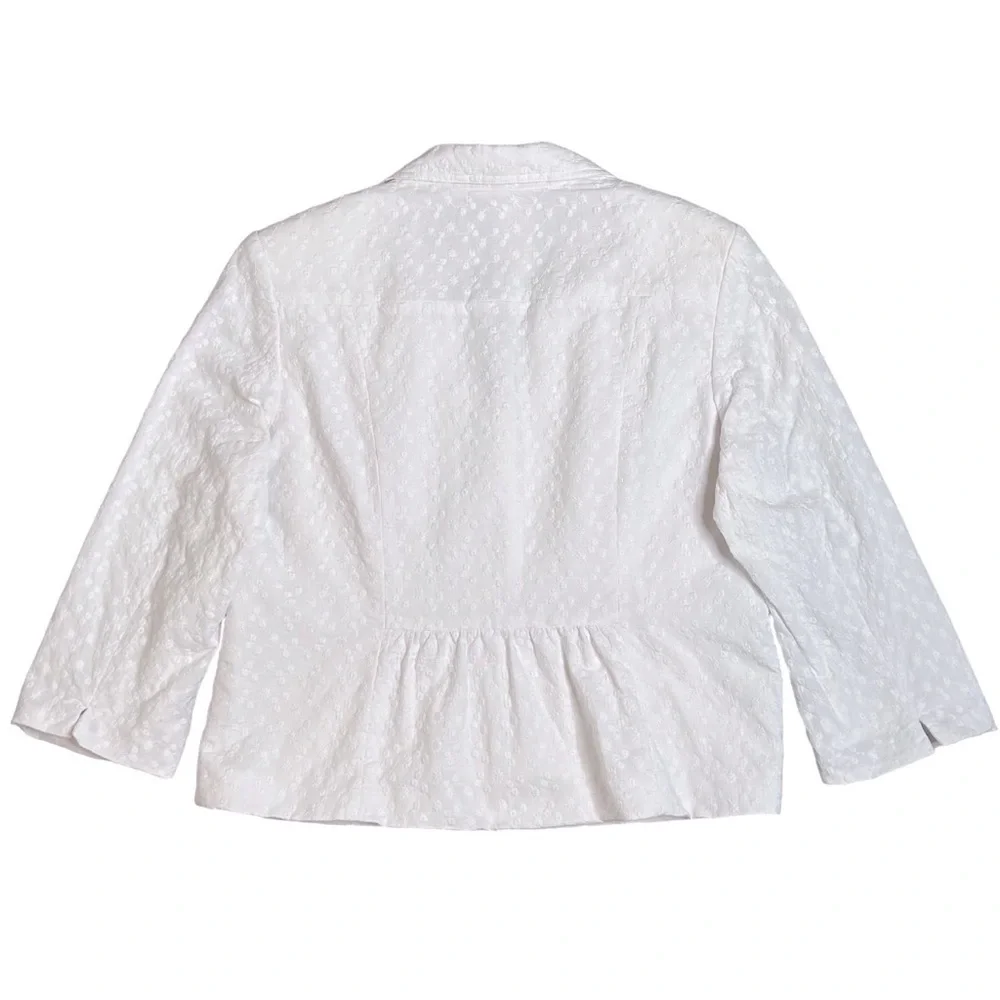 VINTAGE STYLE & CO. Jacket Blazer Ruched details White Floral Size 16 Like new - Picture 11 of 12